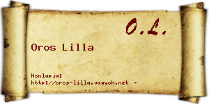 Oros Lilla névjegykártya