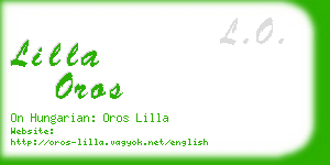 lilla oros business card